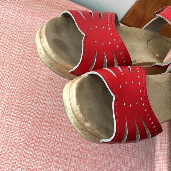 Sven red leather sandals clogs size 39 - Picture 5 of 11